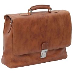 Leather Laptop Briefacase - Brown Colonial