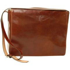 Cowhide Leather Messenger Bag – Brown