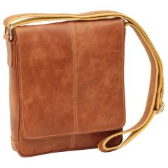 Oiled Calfskin Leather Satchel Bag - Brown Colonial