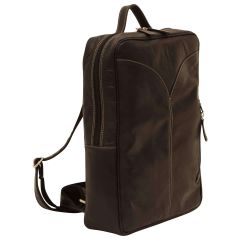 Oiled Calfskin Leather Laptop backpack - Black